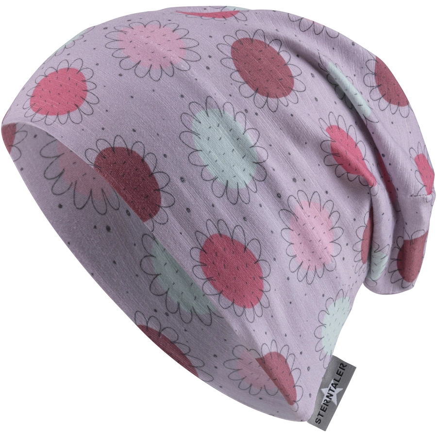 Sterntaler Slouch-Beanie Blumen flieder
