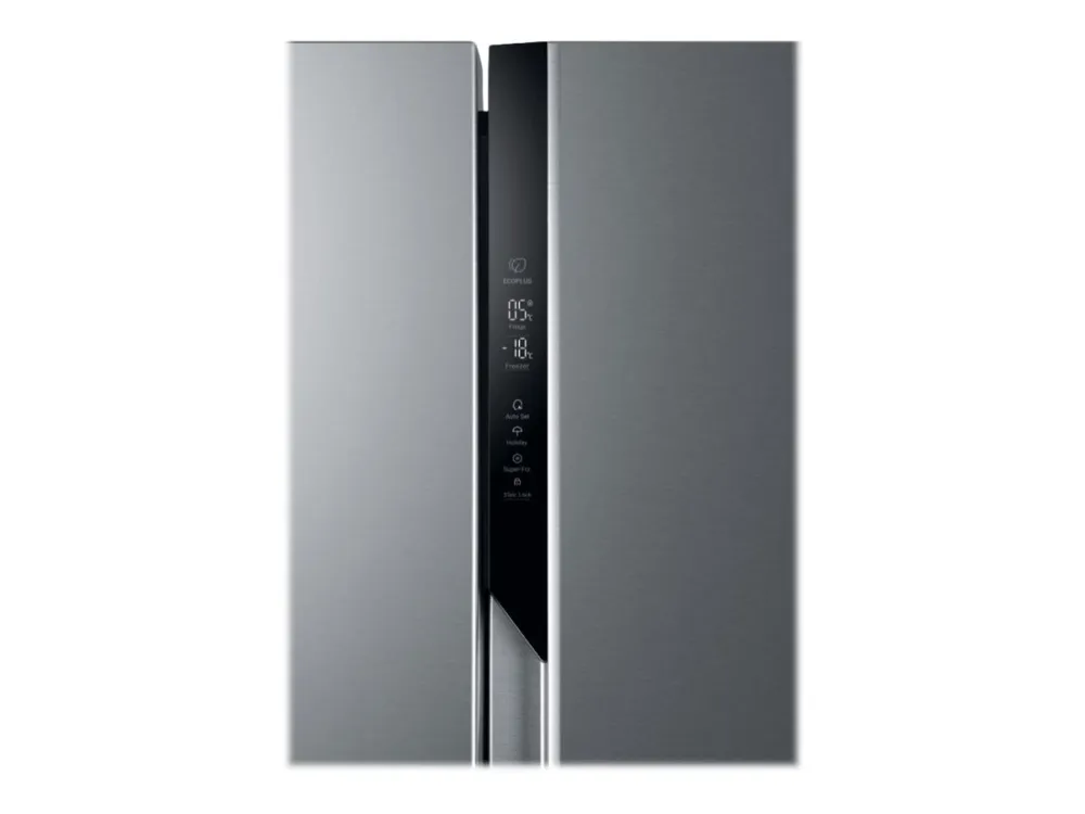 Haier Série 3 HSR3918ENPG - Køleskab/fryser - side-by-side - bredde: 90.8 cm - dybde: 64.7 cm - højde: 177.5 cm - 528 liter - Klasse E - blid sølv