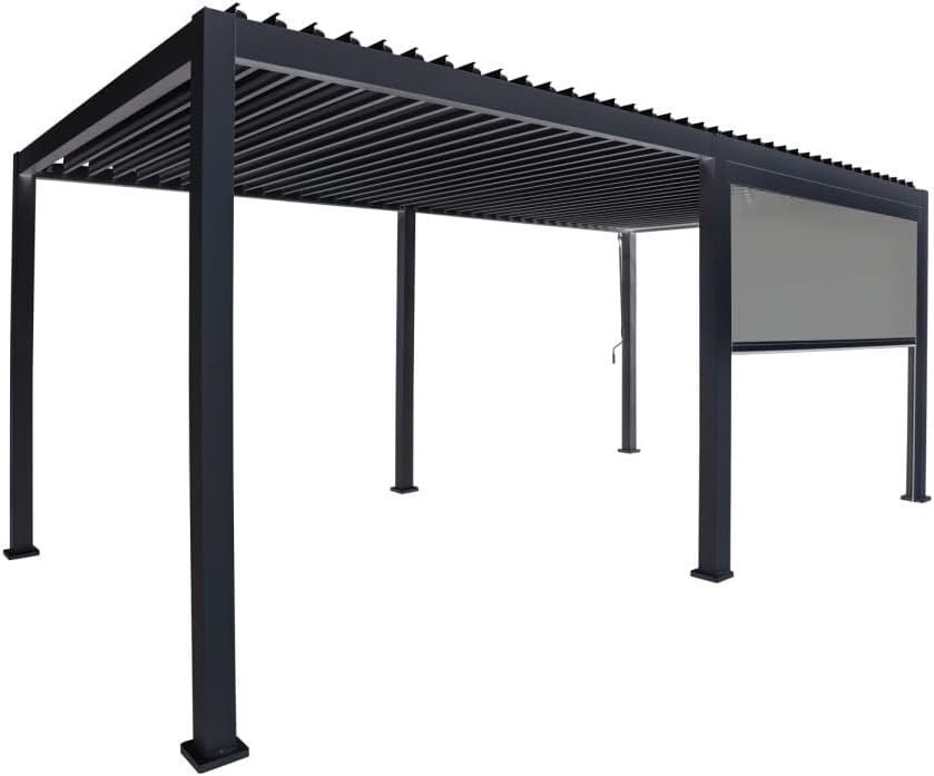 Green Spirit Pergola Sonnenrollo Mirador für 4m Pergola Classic & Deluxe - Anthrazit, Windschutz, Sonnenschutz, Sichtschutz Paneel