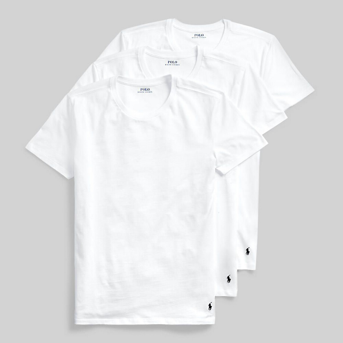 POLO RALPH LAUREN<br>Conjunto de 3 camisas ajustadas com gola redonda