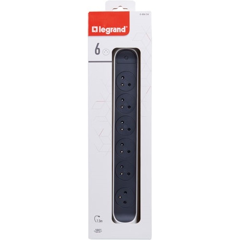 Rallonge multiprise pivotante avec interrupteur - 6 prises - 2P+T - cordon
