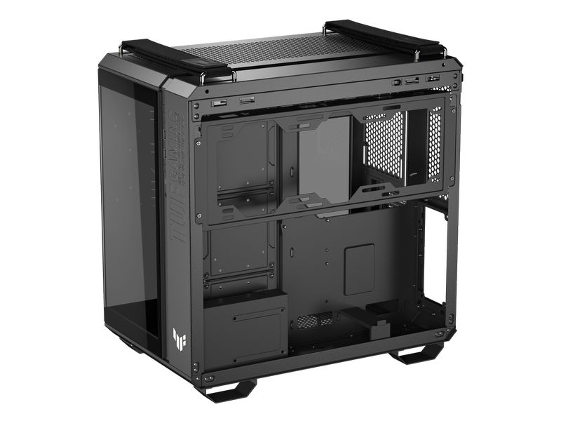 ASUS PC-Gehäuse TUF GAMING GT502 Horizon TG ARGB Schwarz Leistungsstarkes Midi-Tower-Gehäuse mit modularem Dual-Chamber-Design