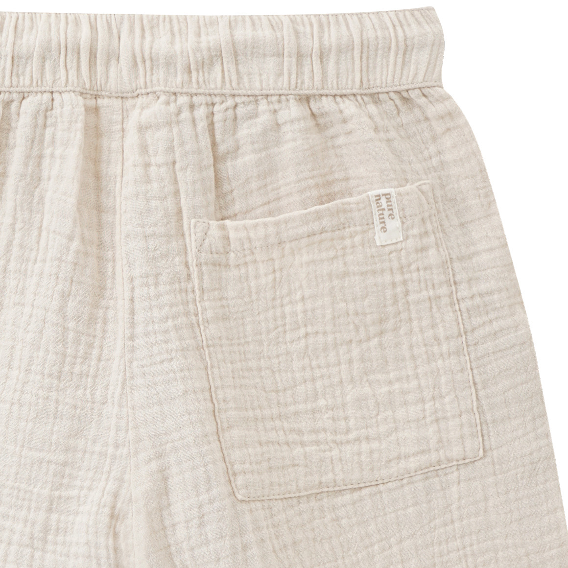 Topolino Pure Collection Kinder Musselin-Shorts mit Elastikbund hellbeige