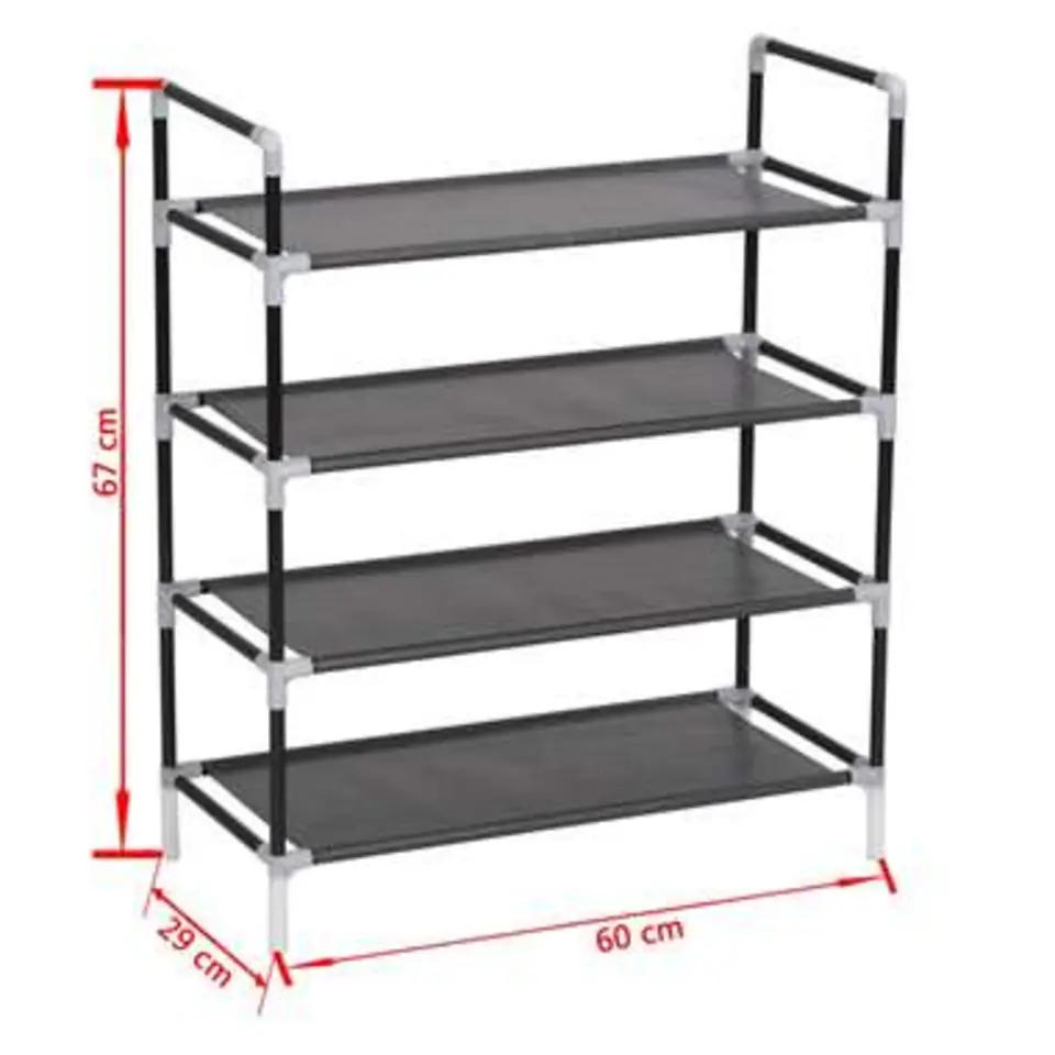 vidaXL - Schoenrek - Zwart - Stof - 60 x 29 x 71 cm