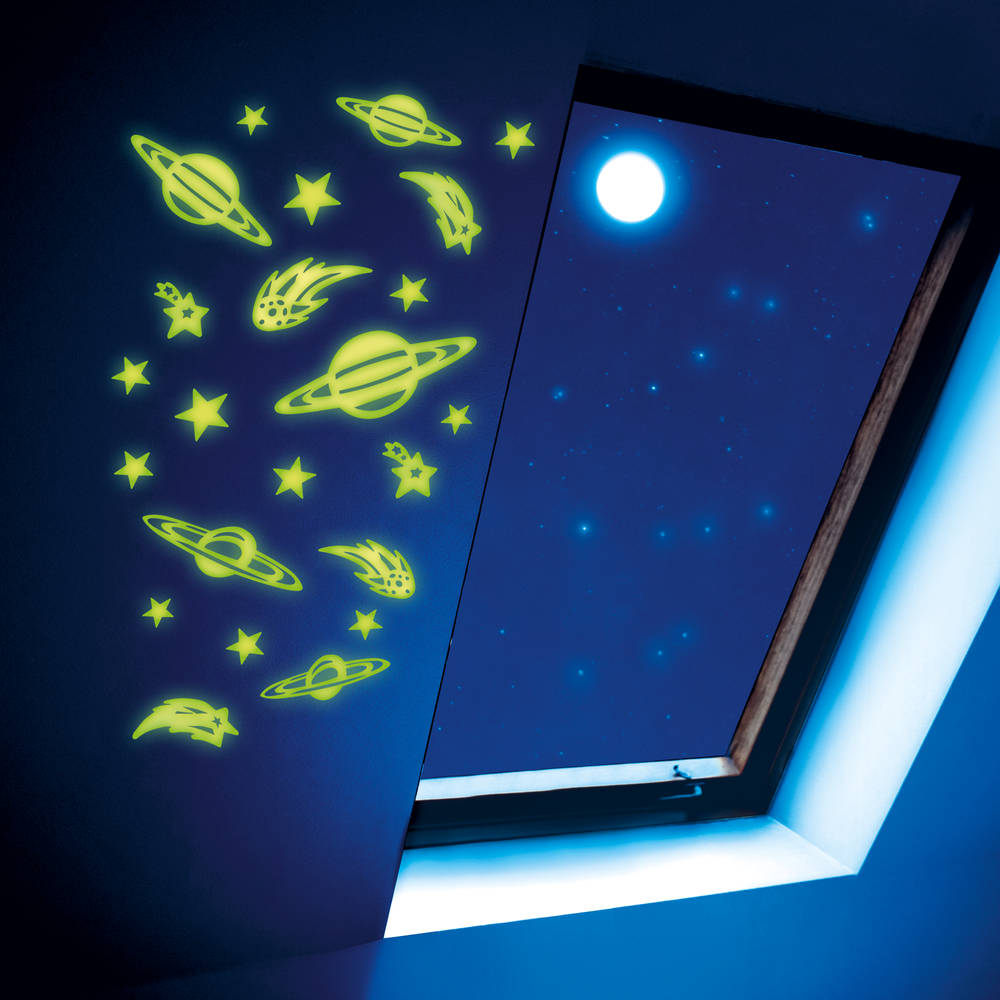 Glow 'n Fun glow in the dark stickers melkwegstelsel