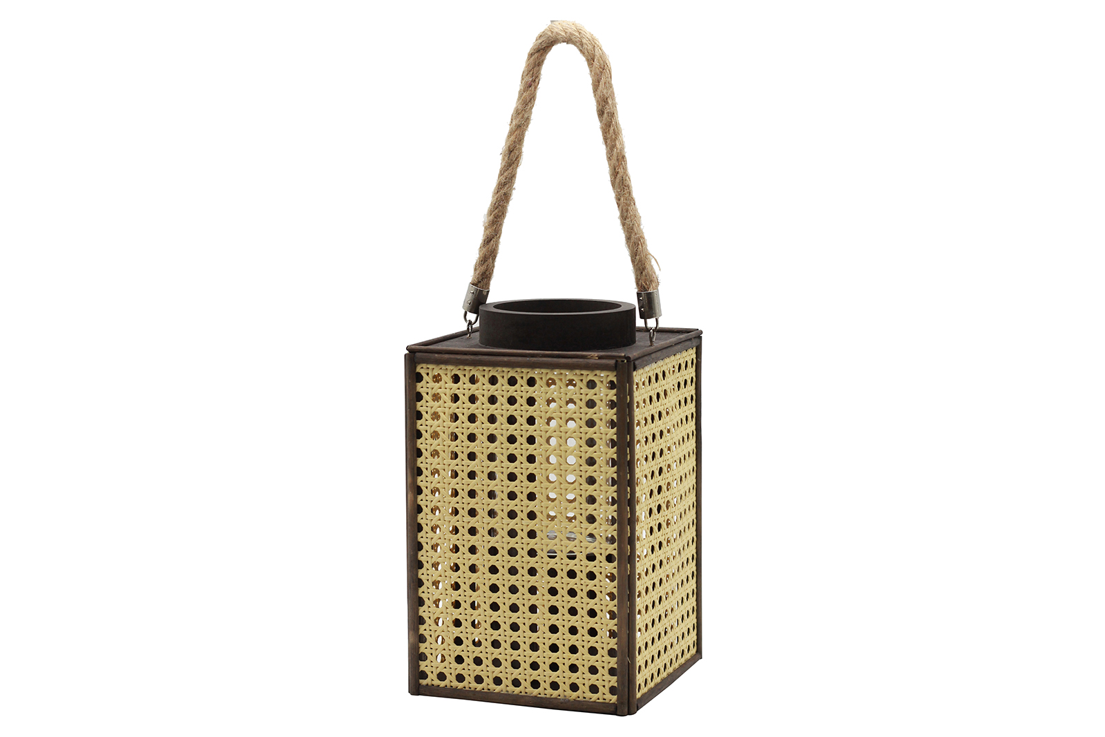 Cane lanterne Sort og brun. H:27 cm