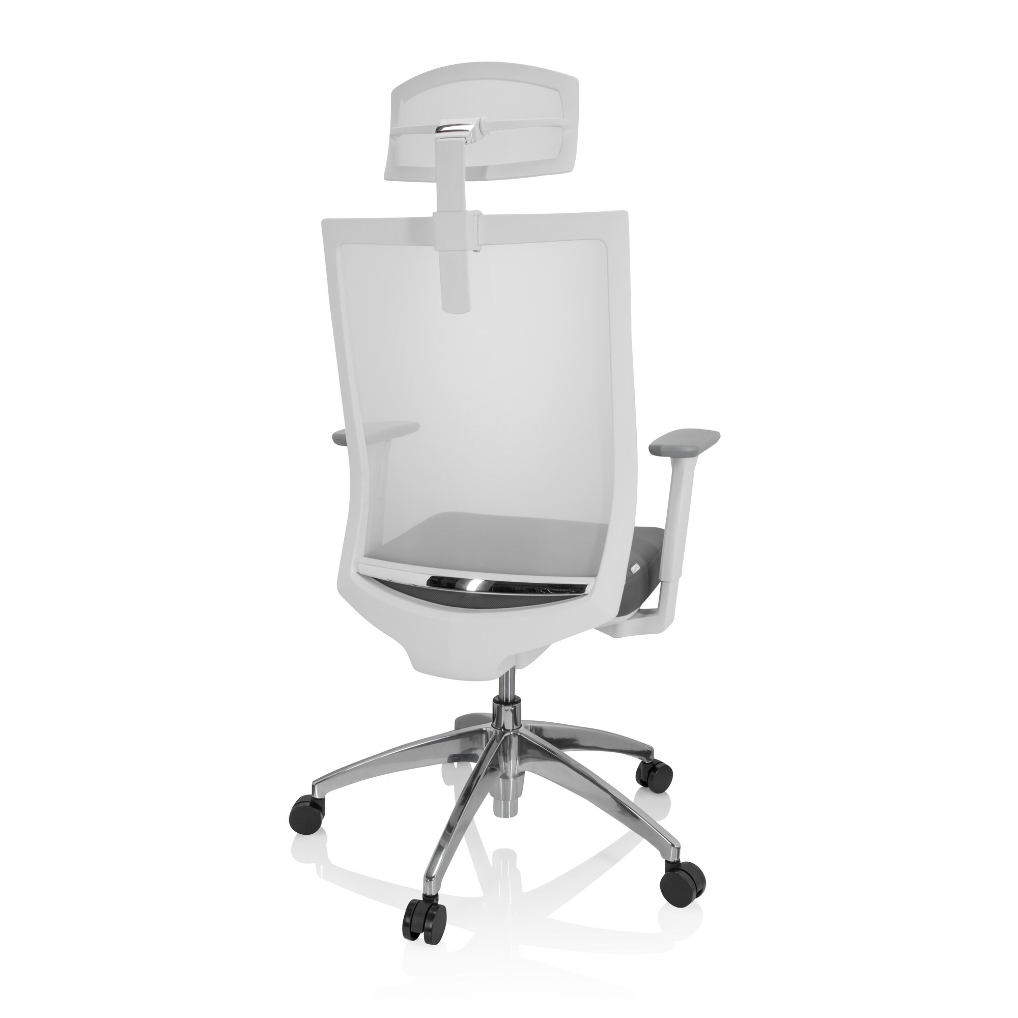 Profi Bürostuhl ASPEN WHITE PRO Stoff/Netzstoff mit Armlehnen (höhenverstellbar) hjh OFFICE