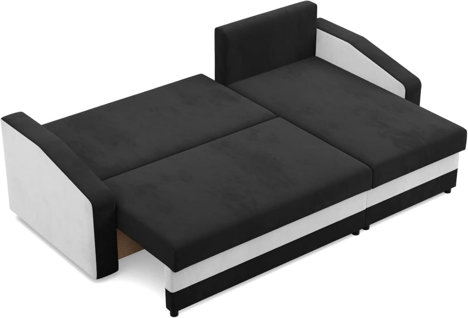 Mebligo - Ecksofa mit Schlaffunktion und Bettkasten Orion, Eckcouch Universelle Seite, Sofa L Form (BxTxH) 231 x 140 x 85 cm, Couch Wohnzimmer, Ecke Sofa, Schwarz + Weiß (Mikro 15 + Mikro 31)