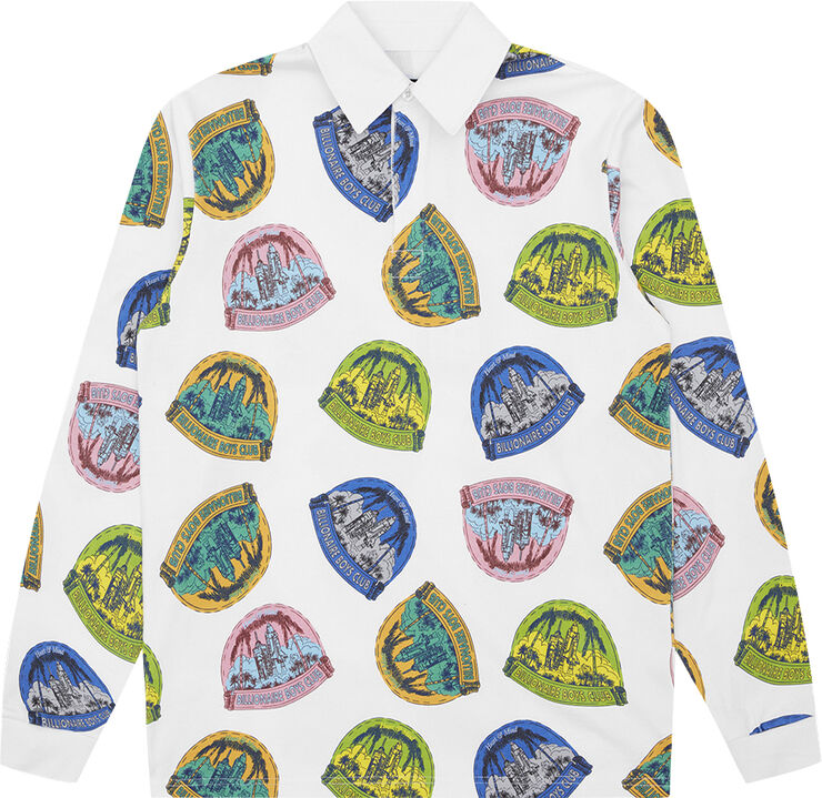 BILLIONAIRE BOYS CLUB LAUNCH PAD RUGBY SHIRT White