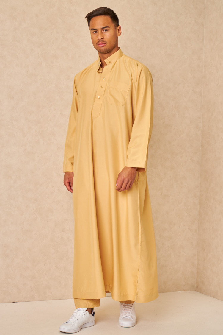Ensemble 2 pièces qamis + pantalon beige clair