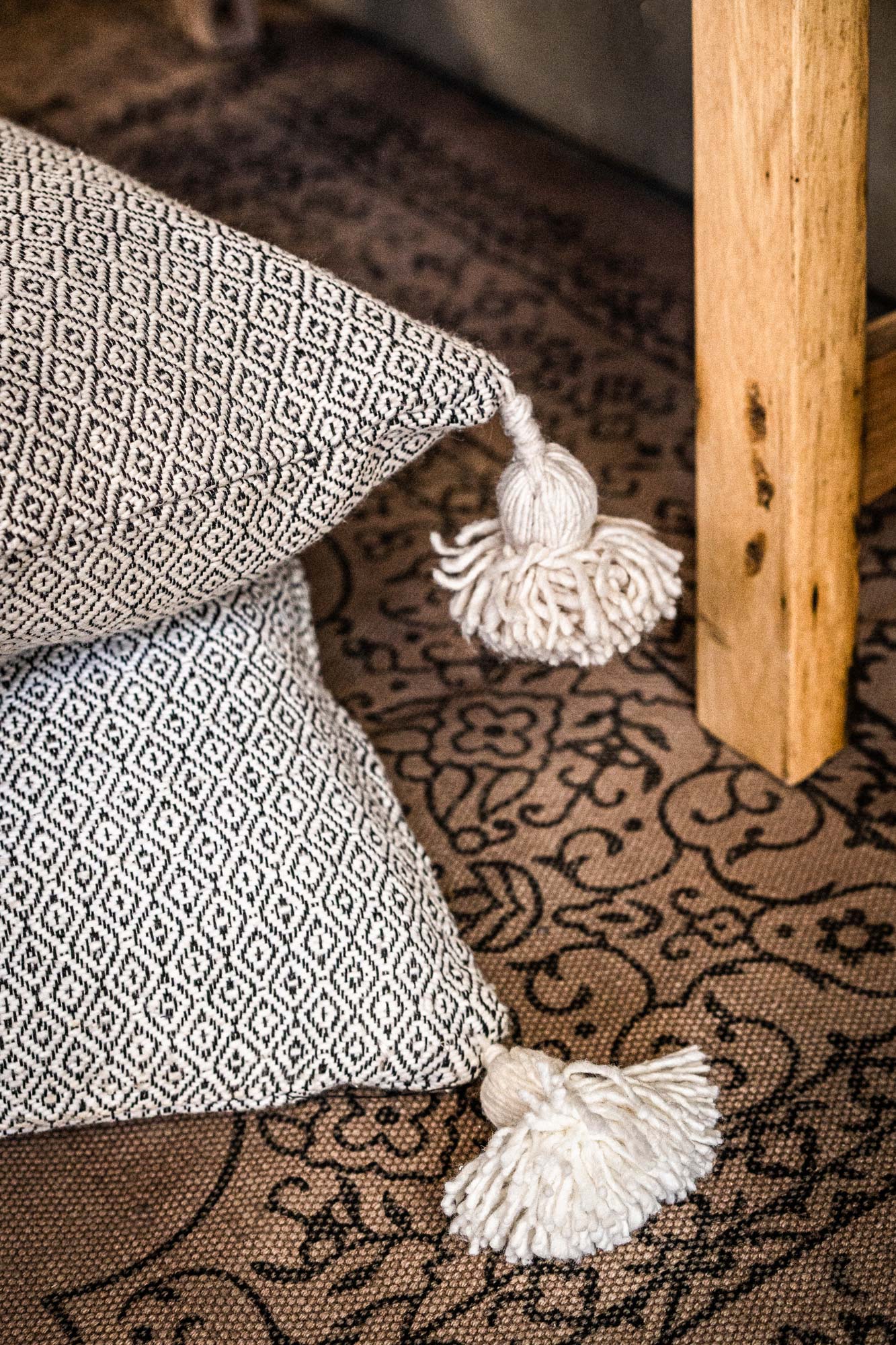 Kissenbezug jacquard creme-schwarz, B 50 cm, H 50 cm von fischer's lagerhaus