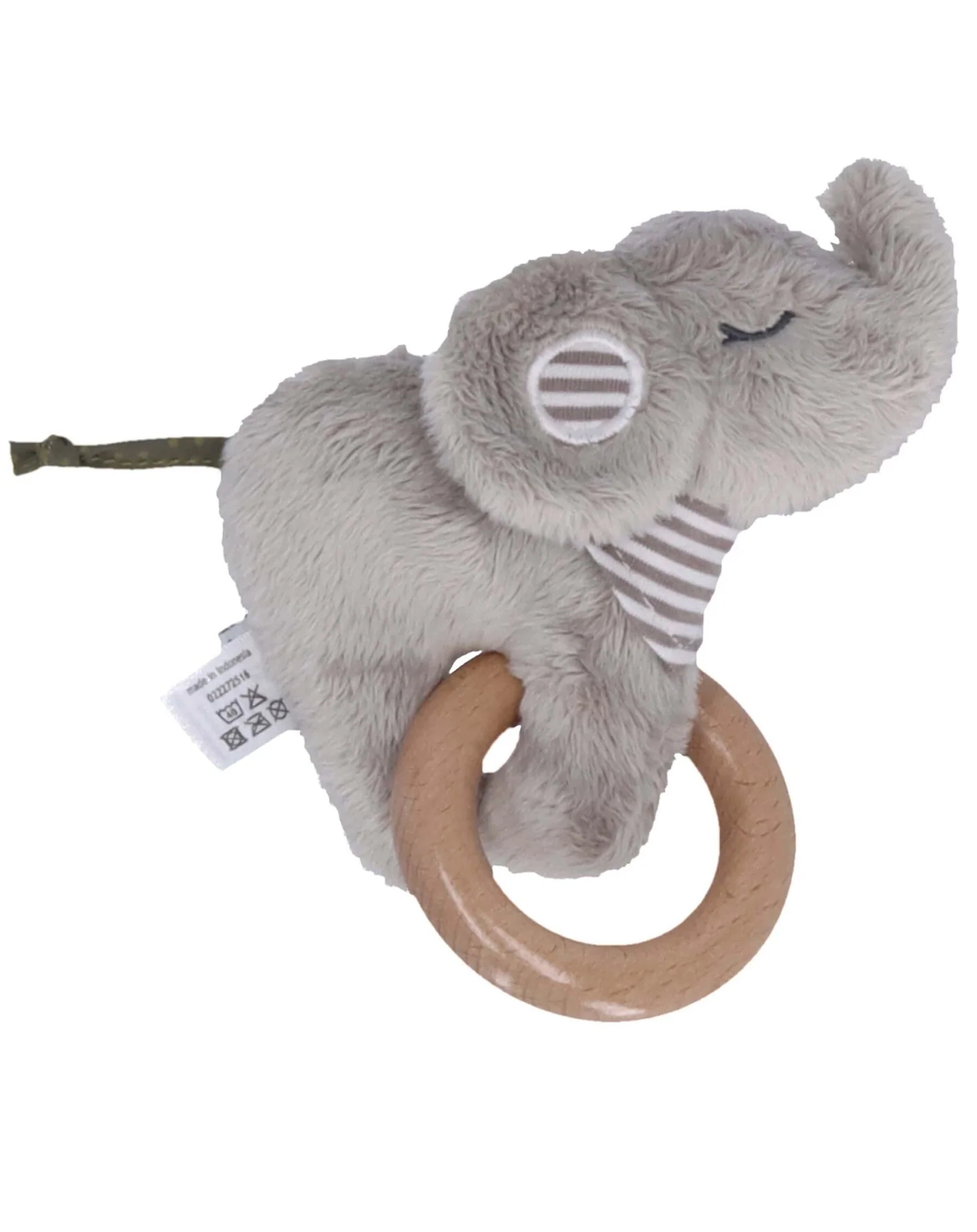 Holz-Greifring EDDY ELEFANT in grau