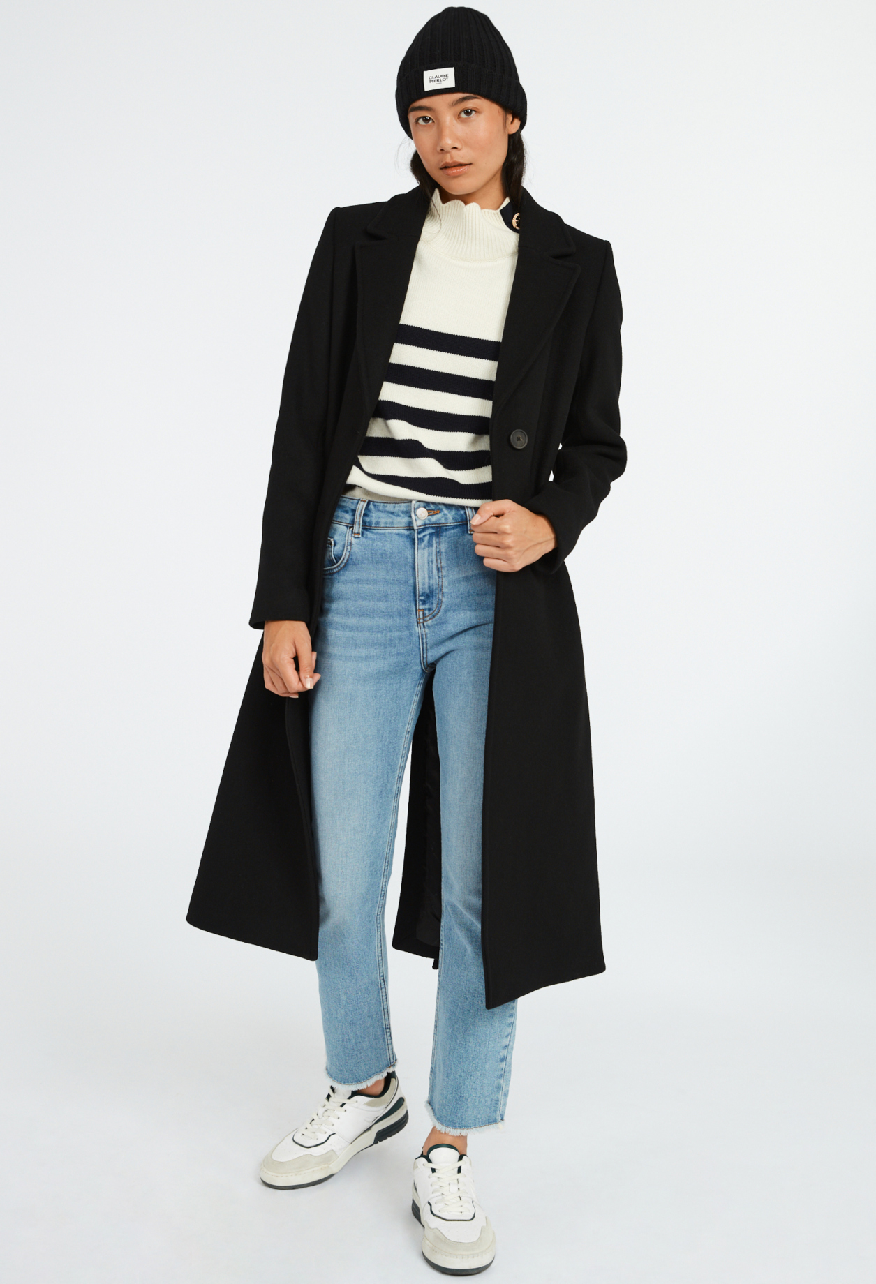 Manteau droit mi-long