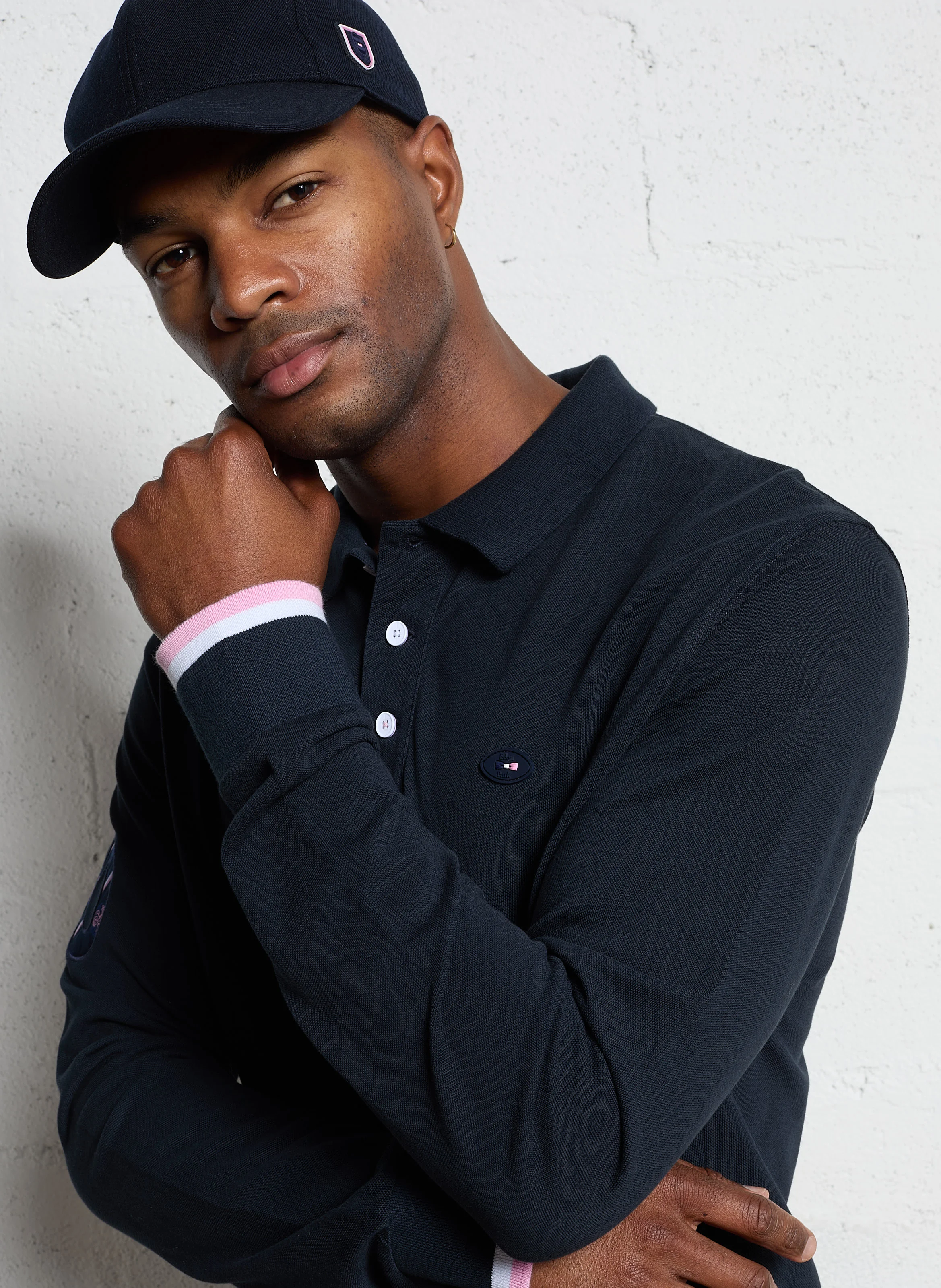 Polo droit en coton | Bleu