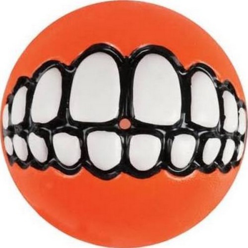 Bola de brinquedo Grinz tamanho médio para cães, laranja.