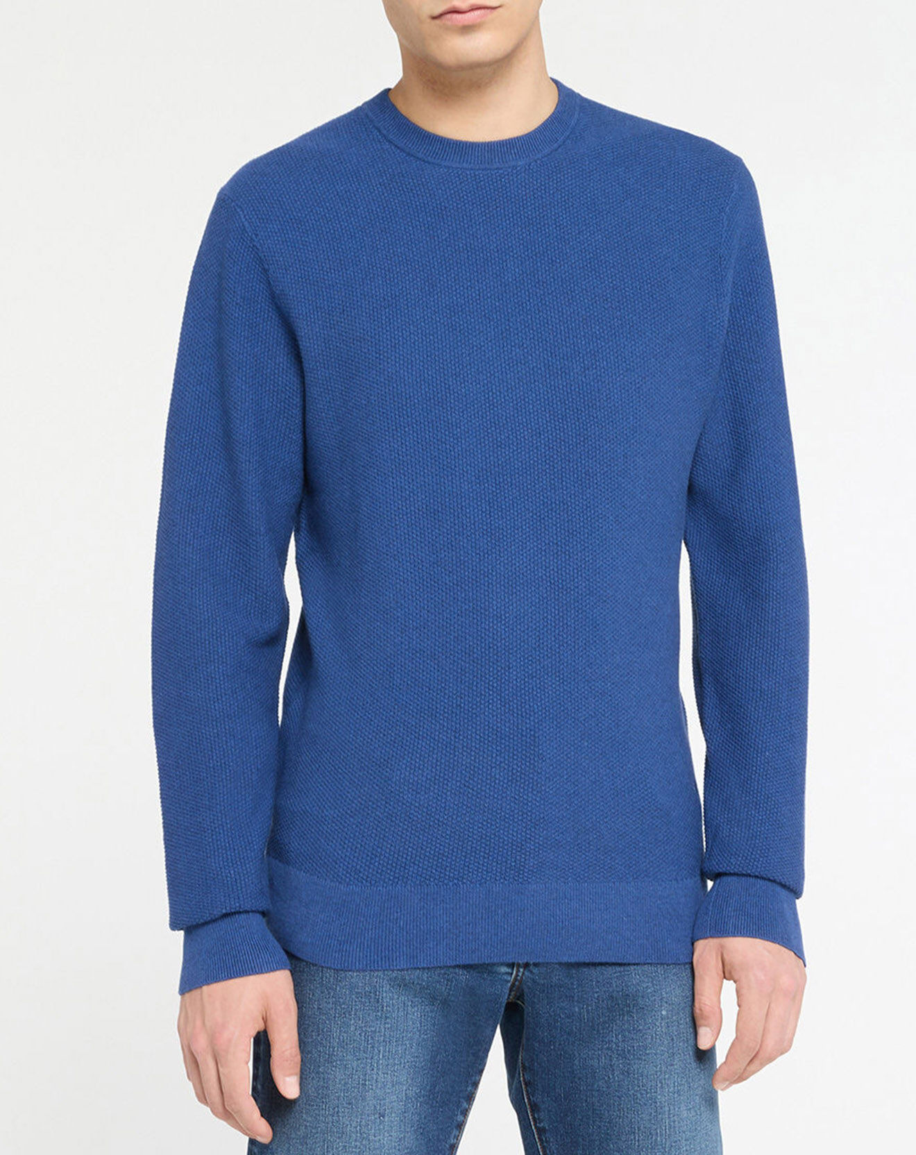 Hackett London Pull Texturé bleu moyen