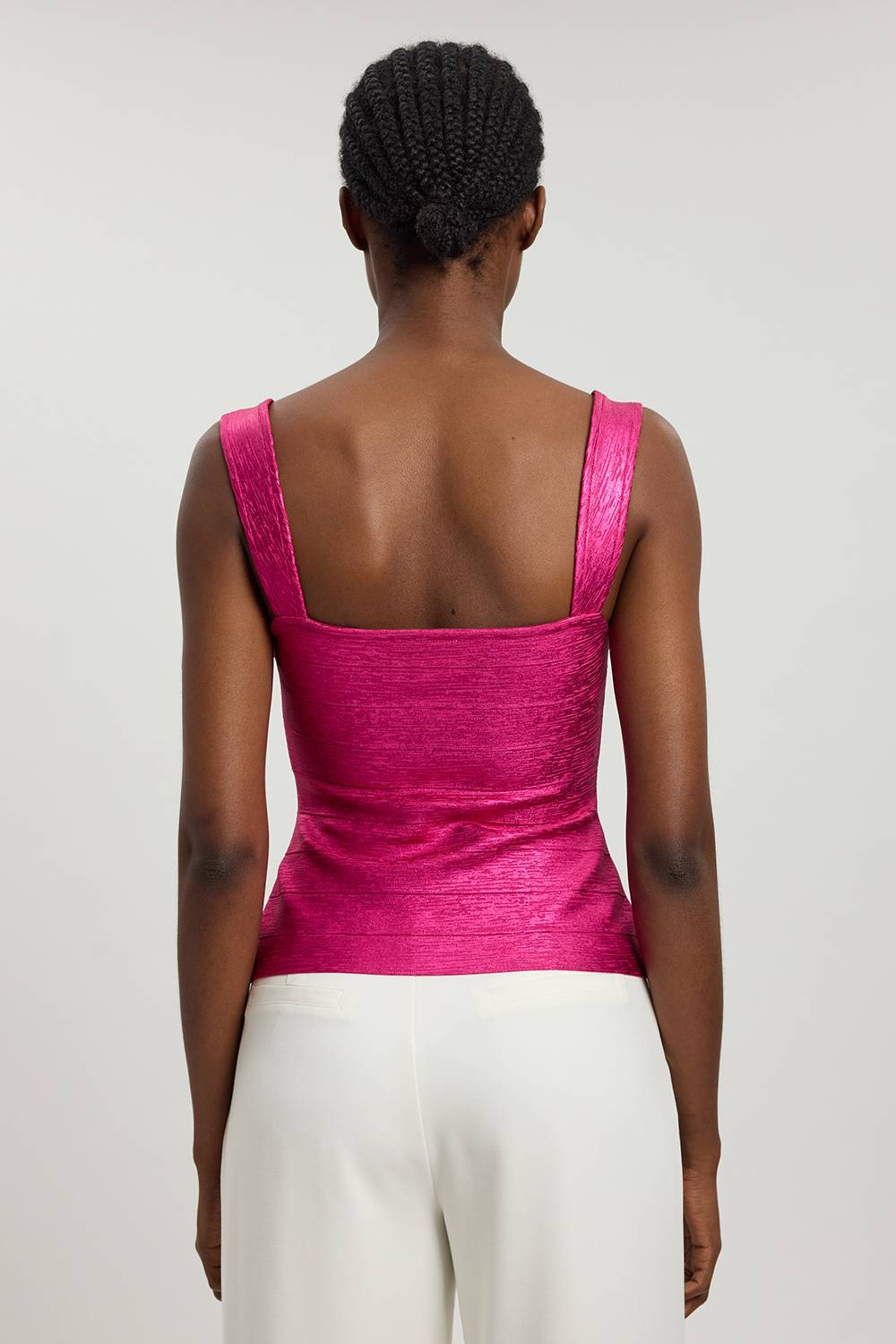 KarenMillen Haut Moulant À Bandes Style Bandage Métallisé