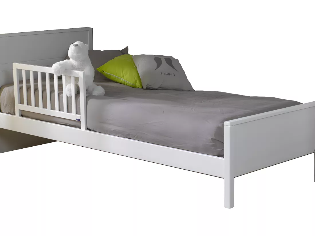 Barrière de lit enfant bois massif blanc AVA