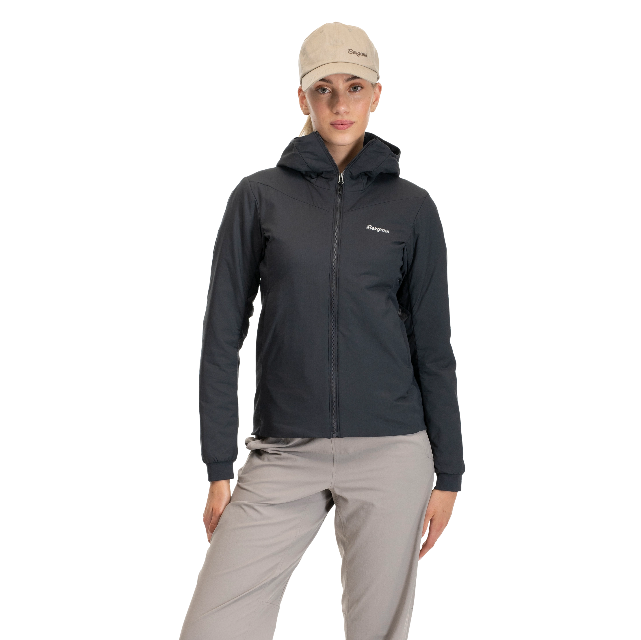 Holo Insulated Hood Jacket Women Dark Shadow Grey