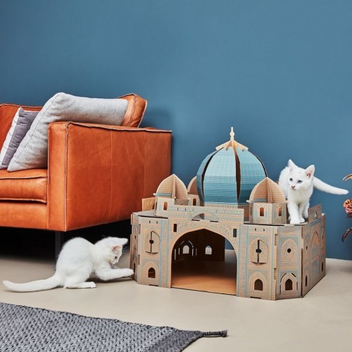 Casita Landmarks Taj Mahal Gato Cocô Marrom e Azul