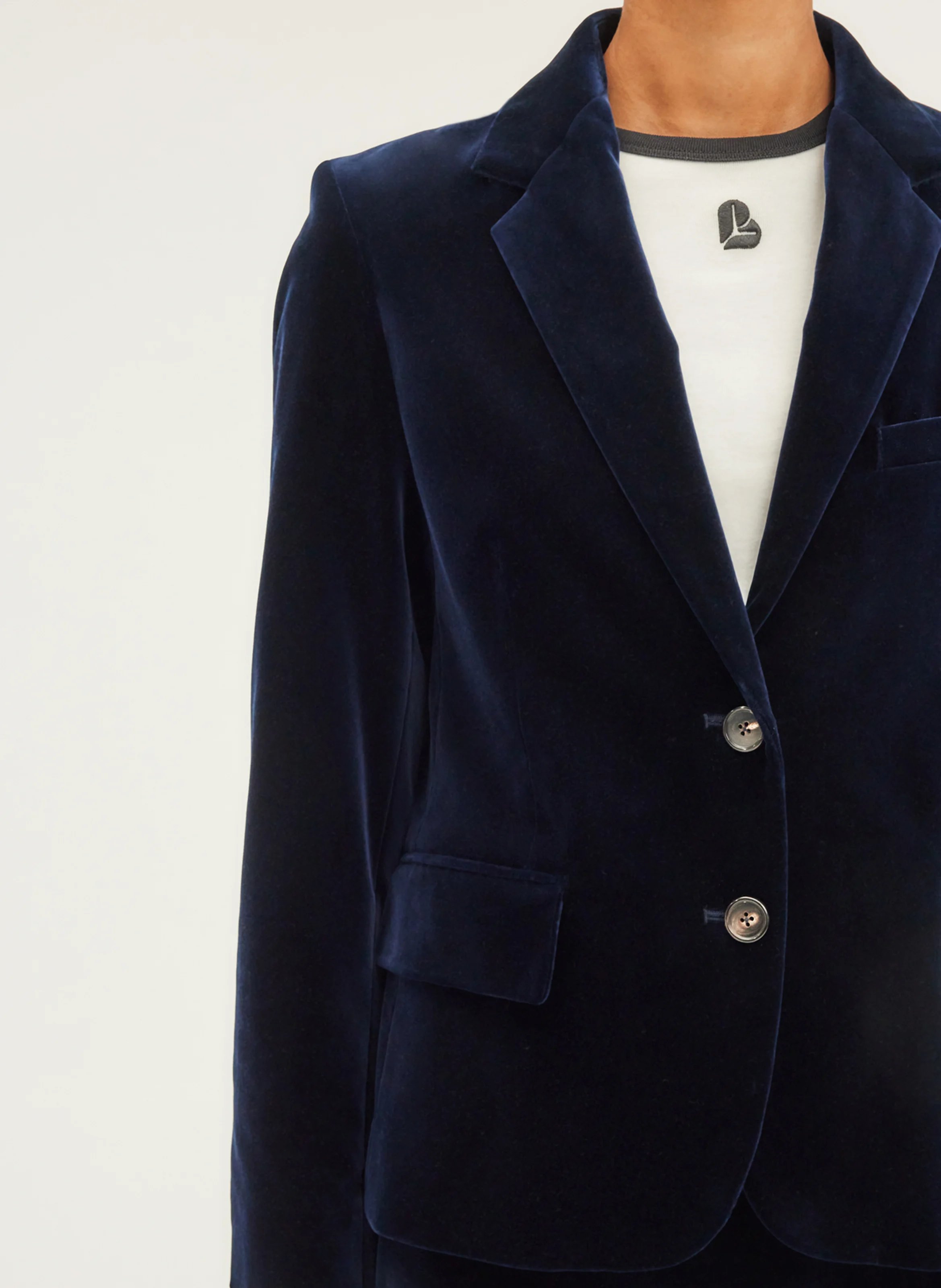 MEGANE - Veste courte en velours de coton| Bleu