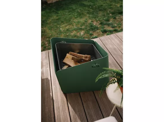 Krak Brasero à bois + grille 79x69cm - levant + grille vert provence