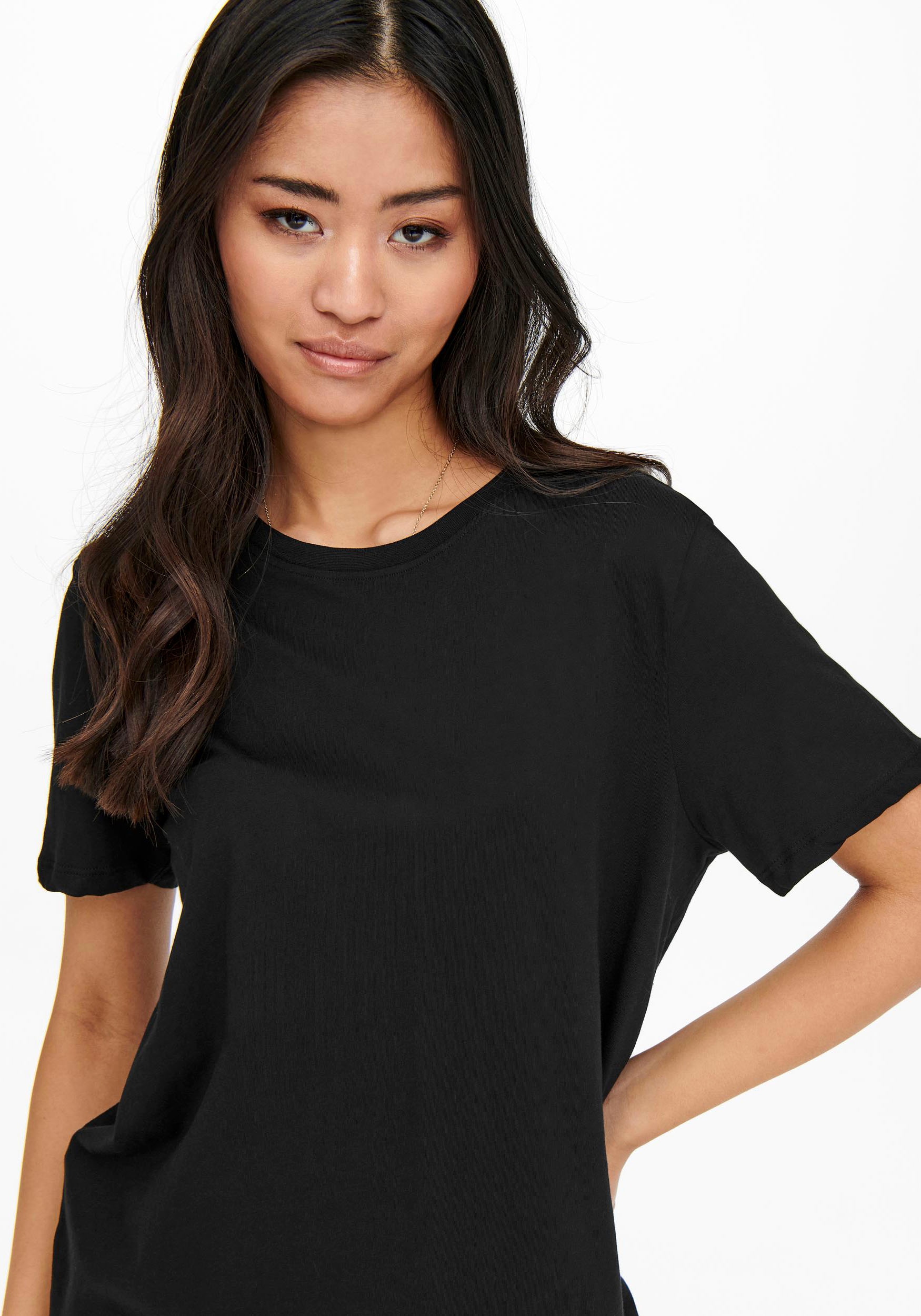 ONLY Shirtkleid »ONLMAY – Shirtkleid mit elastischem Material für Alltag« regular fit, casual, Jersey, Baumwolle, Rundhals
