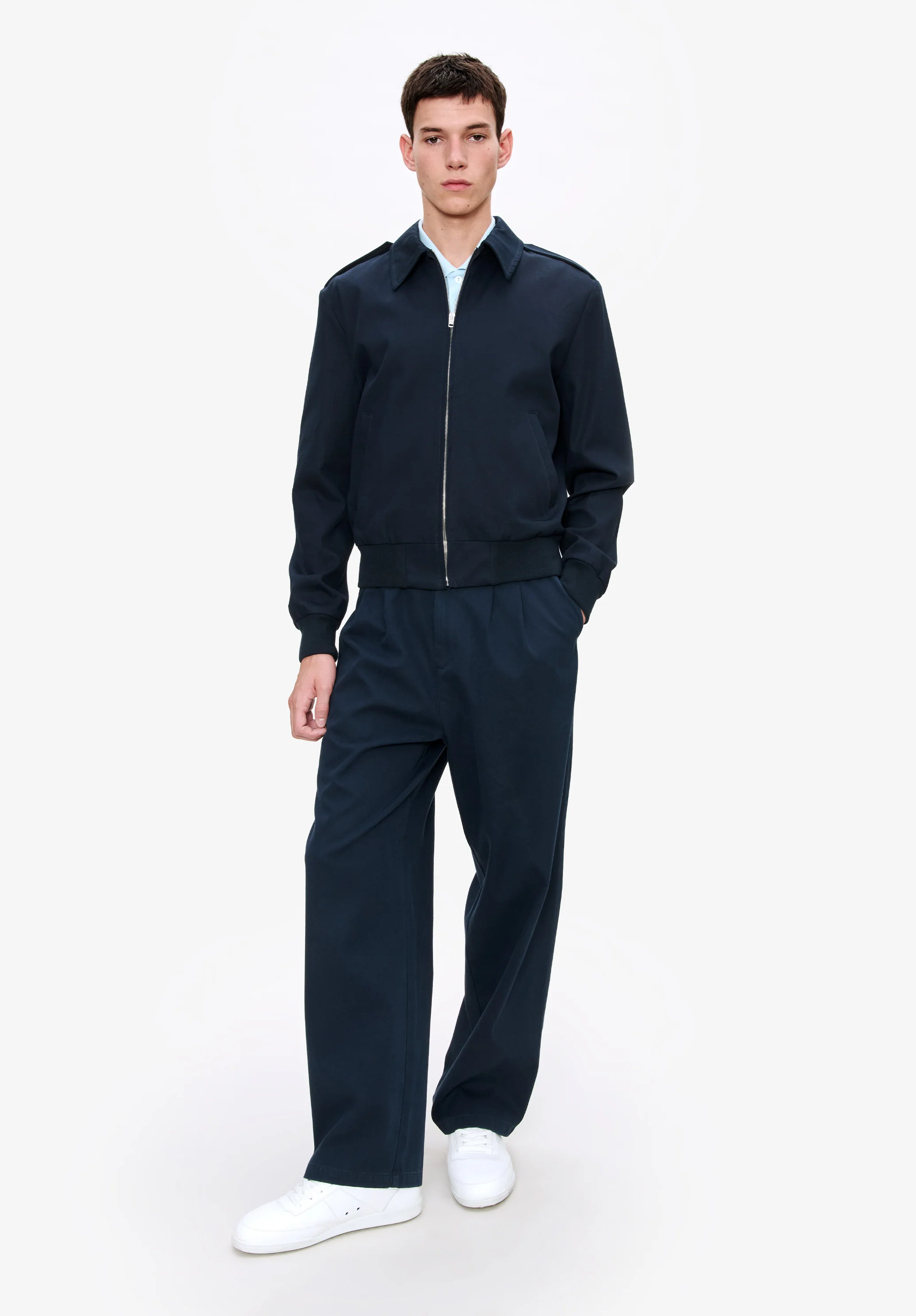 Blouson bleu marine en gabardine de coton - Dark navy