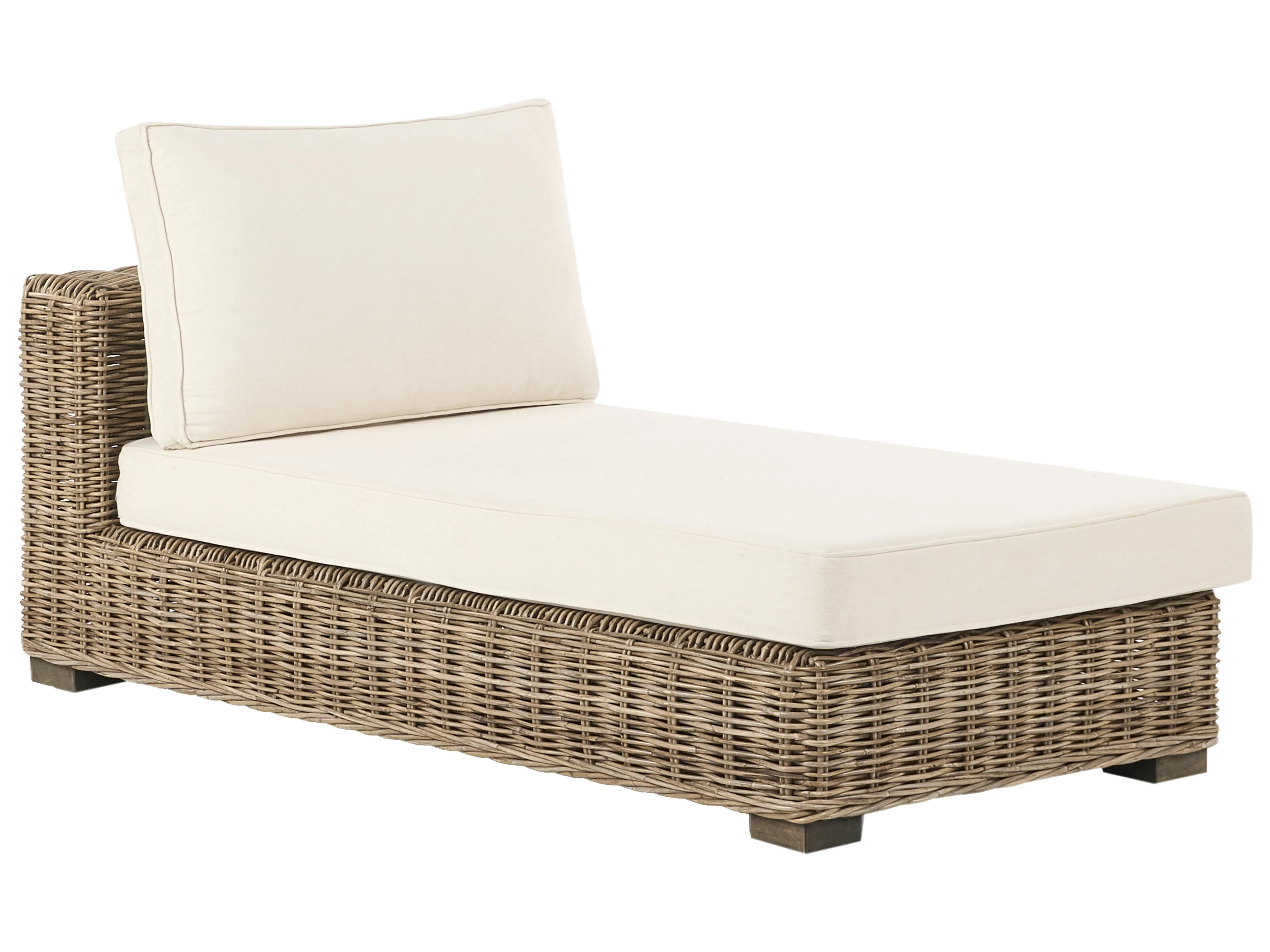 Loungeset met tafel 4-zits VARALLO linkszijdig modulair Rotan Grijs