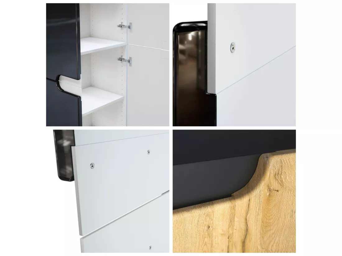 Armoire De Bureau Blanc Mat Et Anthracite Avola (lxhxp) : 82 x 185 x 37