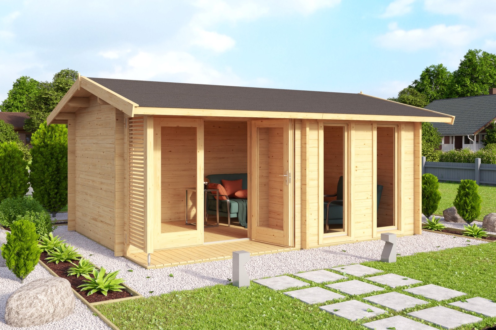 Gartenhaus HAMPSHIRE - naturbelassen - 420x300 cm