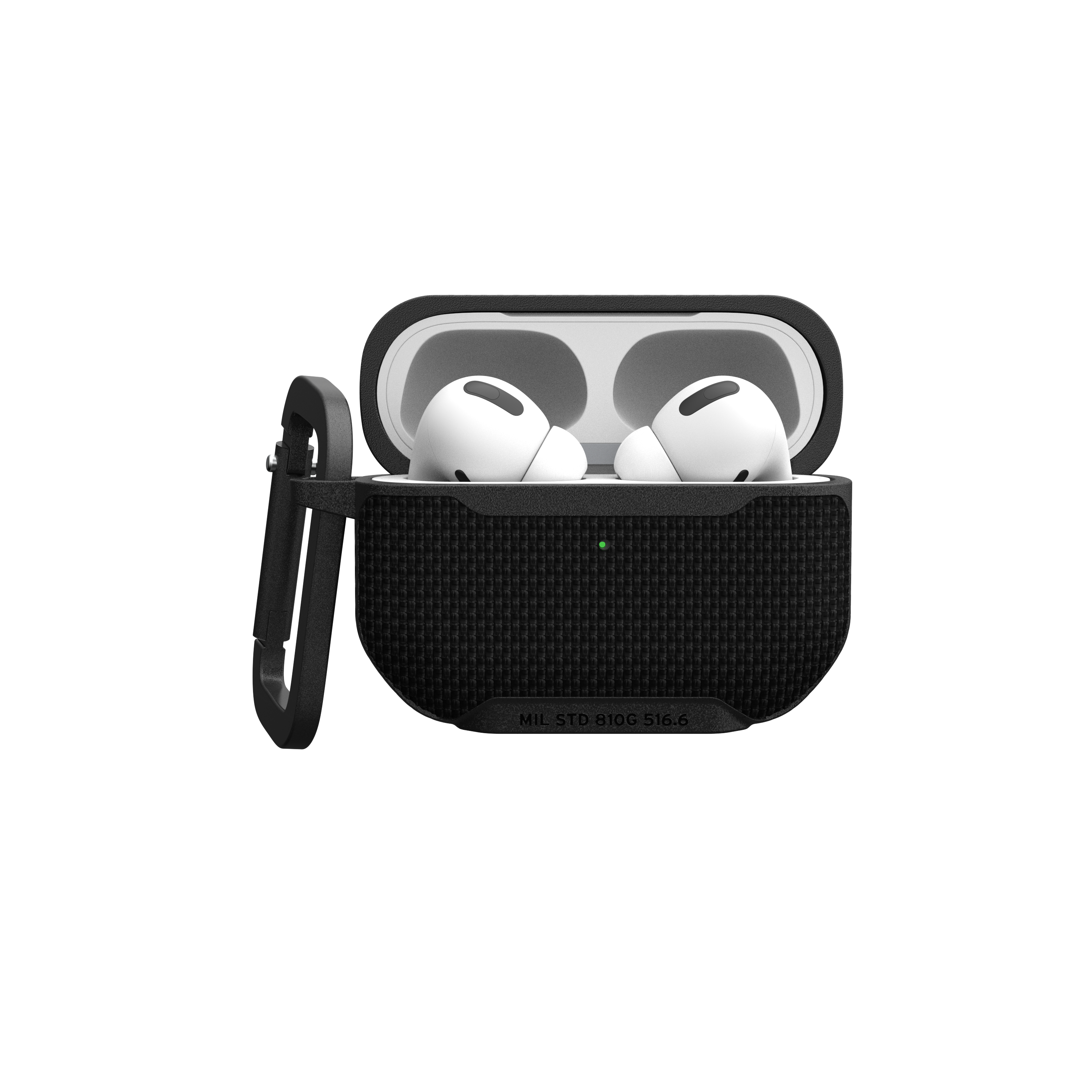 AirPods Pro 2 / AirPods Pro Nylon Schutzhülle mit Karabinerhaken Metropolis (104125114040) - Schwarz