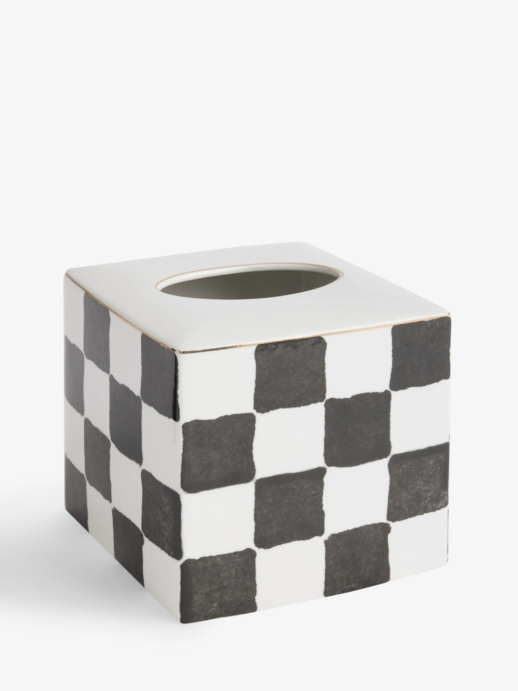 Keramische Tissue Box met Ruitpatroon