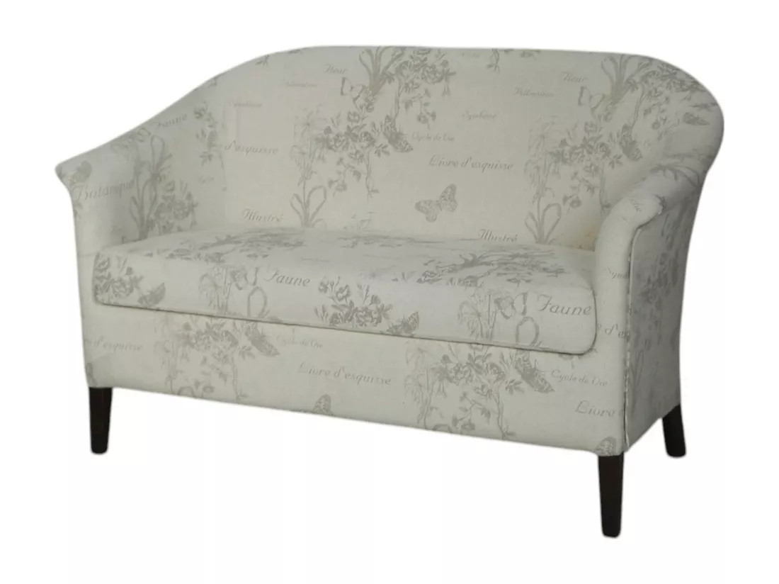 Banquette cabriolet 2 places tissu papillon gris MIRA