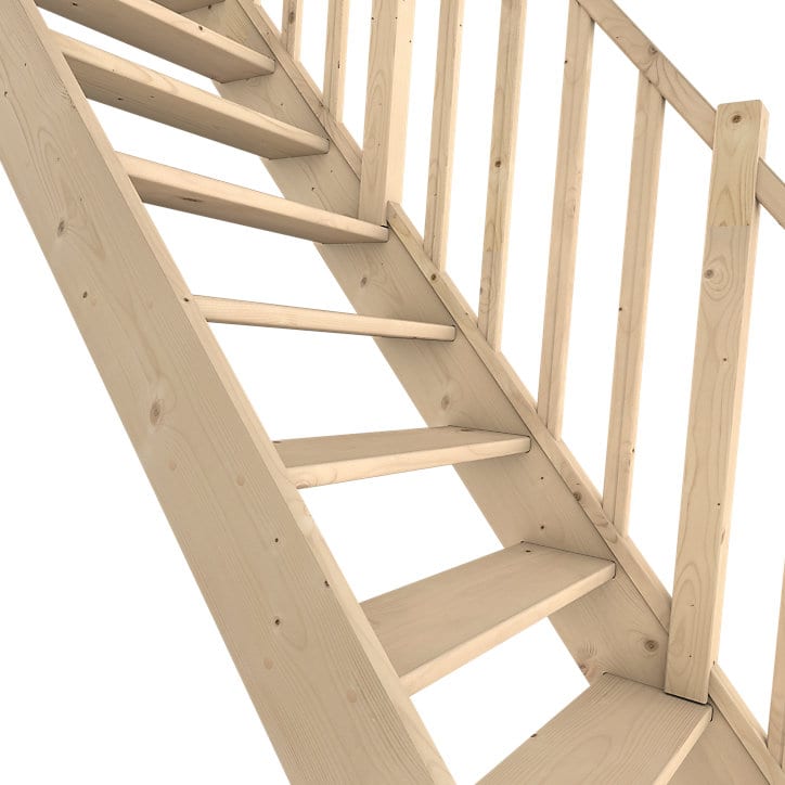 Escalier droit FORTIA bois 13 marches Rapallo