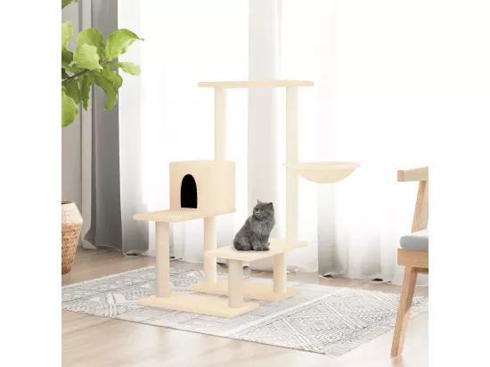 Arbre à chat avec griffoirs en sisal Crème 94,5 cm