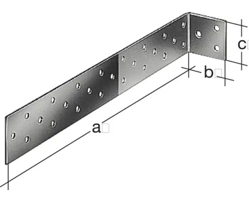 Platte stalen anker voor inbedding in beton, 400 x 40 x 40 mm, sendzimir verzinkt, 1 stuk