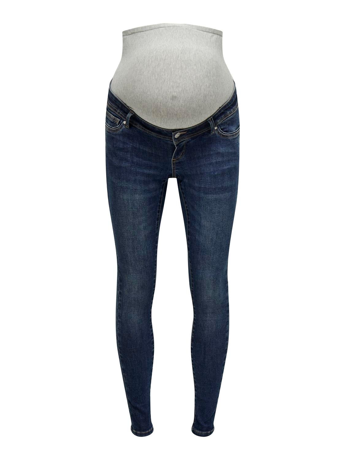 OLMWAUW Mittlere Taille Skinny Fit Jeans Dark Blue Denim