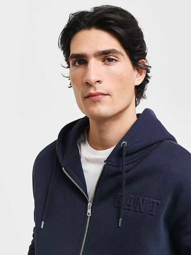 GANT Kapuzensweatjacke dunkelblau