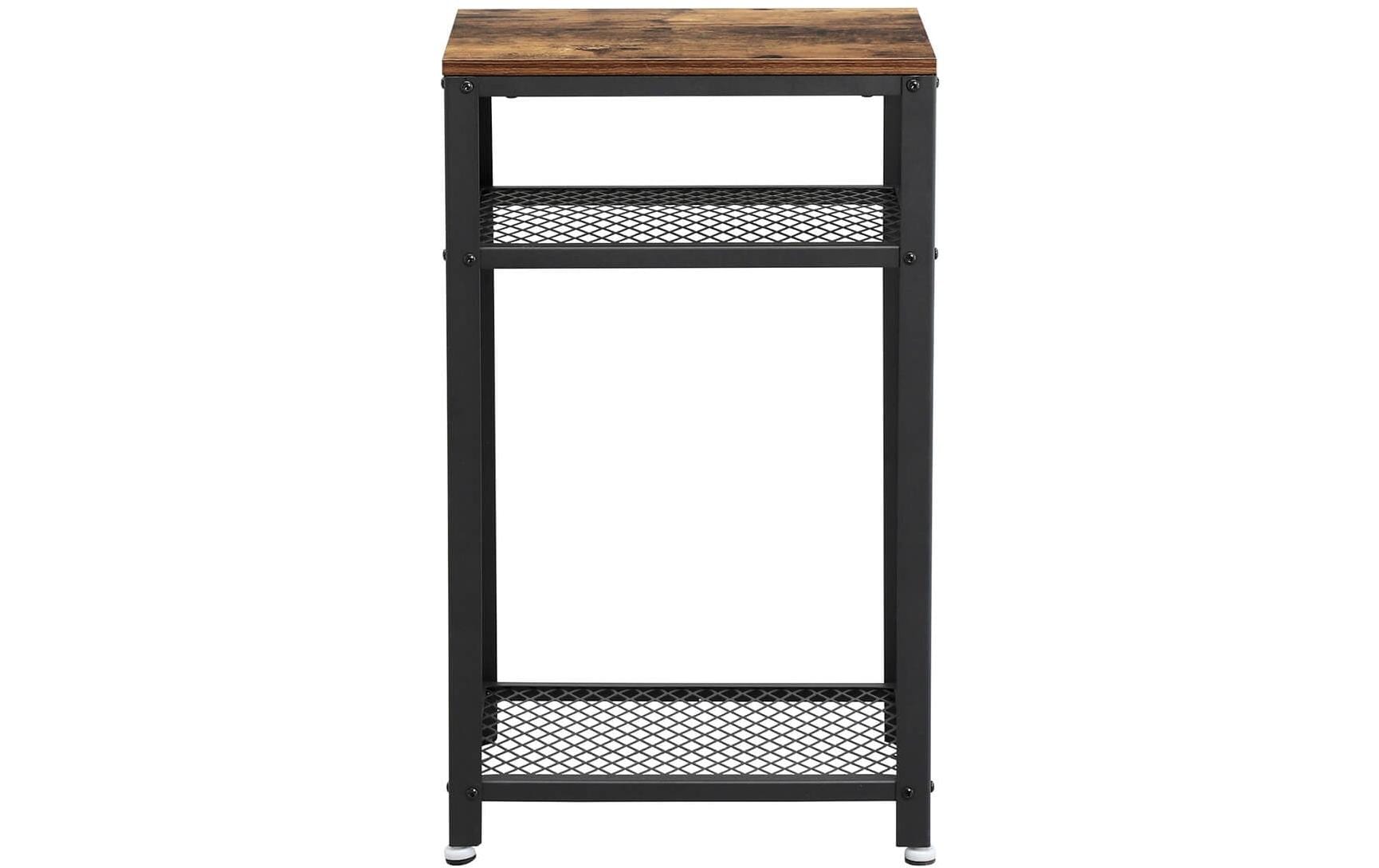 Beistelltisch Mit 2 Gitterablagen 40 x 75 cm, Braun/SchwarzKonsolentisch