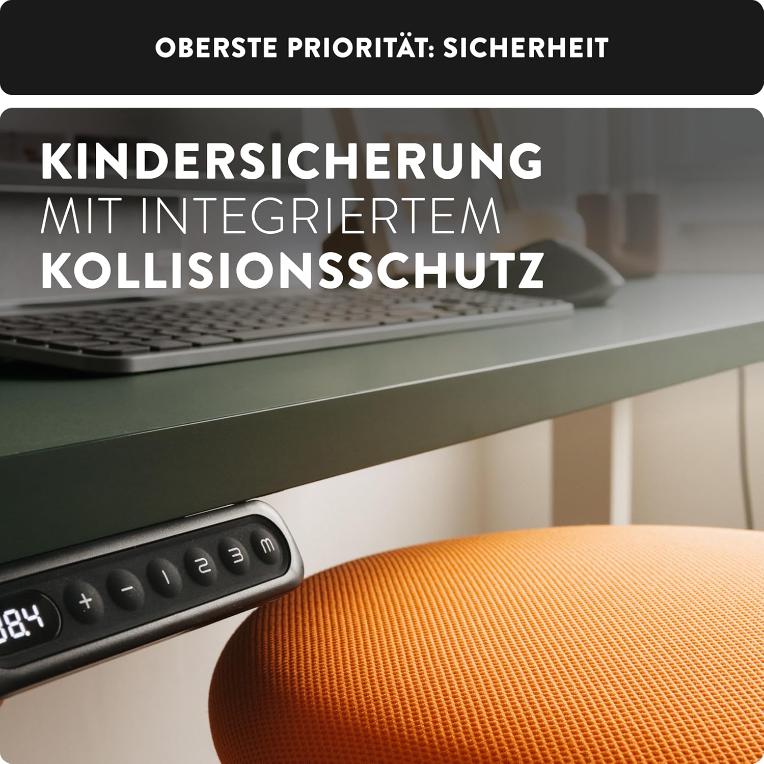 boho office® Höhenverstellbarer Schreibtisch Gestell – Elektrisch stufenlos, inkl. Wireless Charger, 2 Motoren, 3-Fach Teleskop, Memoryfunktion, Kollisionsschutz, Kindersicherung – Homedesk Schwarz