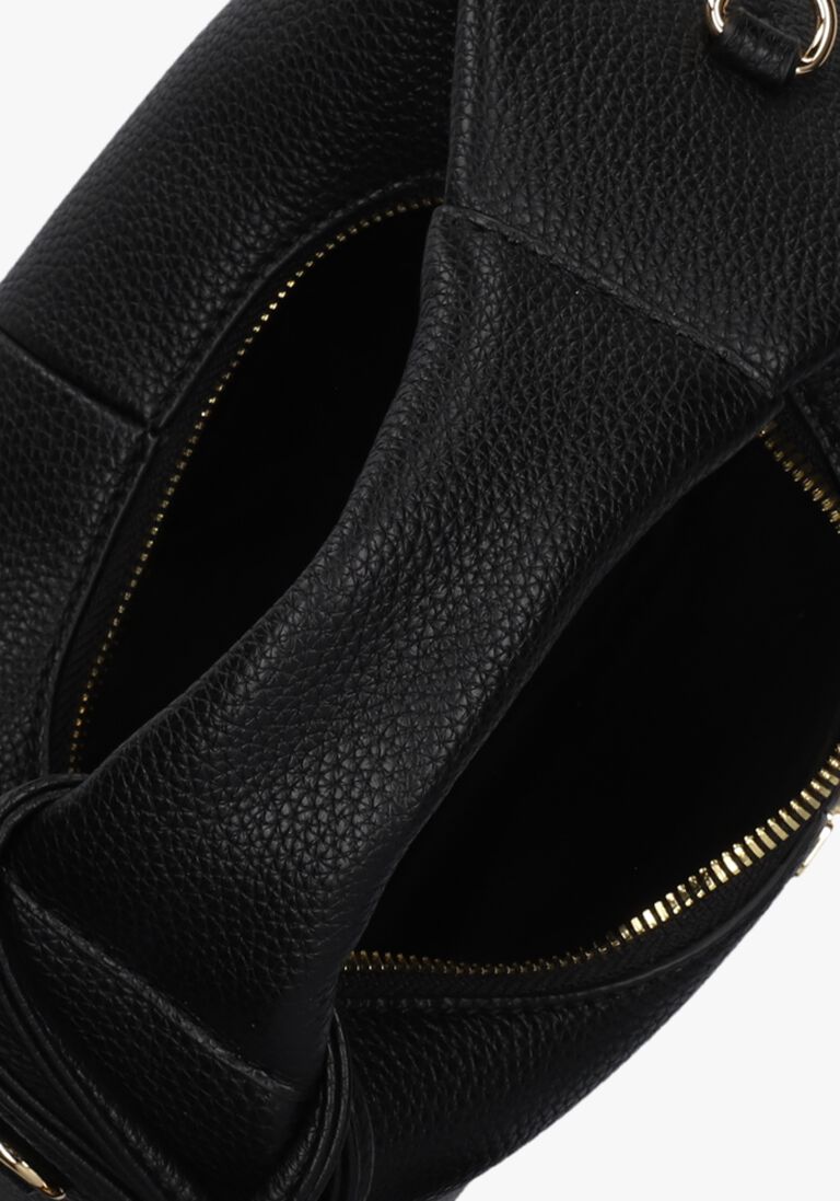 zwarte ganni handtas hobo mini grained