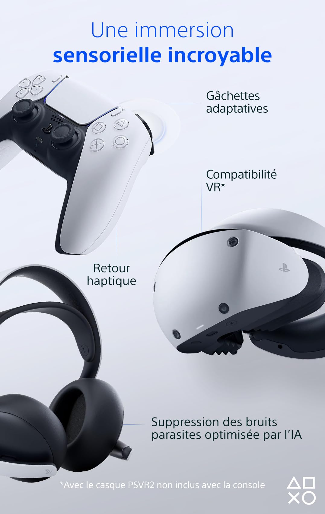 Playstation Sony, 5 Édition Numérique, PS5 avec 1 Manette Sans Fil DualSense, Couleur : Blanche - Marque Blanc Caractéristiques lecteur Blu