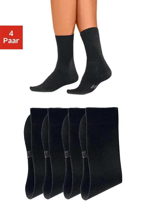 H.I.S Basicsocken Packung, 4 Paar tlg. mit hohem Baumwollanteil