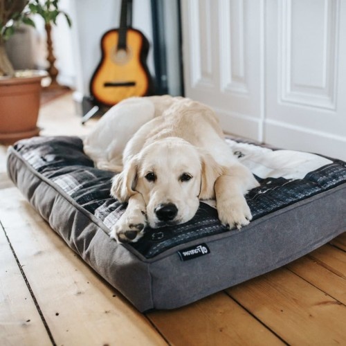 Colchão para cachorro com estampa de fita cassete mixtape, preto