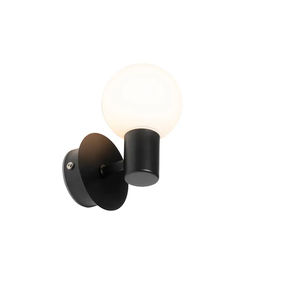 Qazqa wandlampen cederic zwart g9