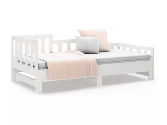 Lit coulissant sans matelas blanc 2x(90x200) cm