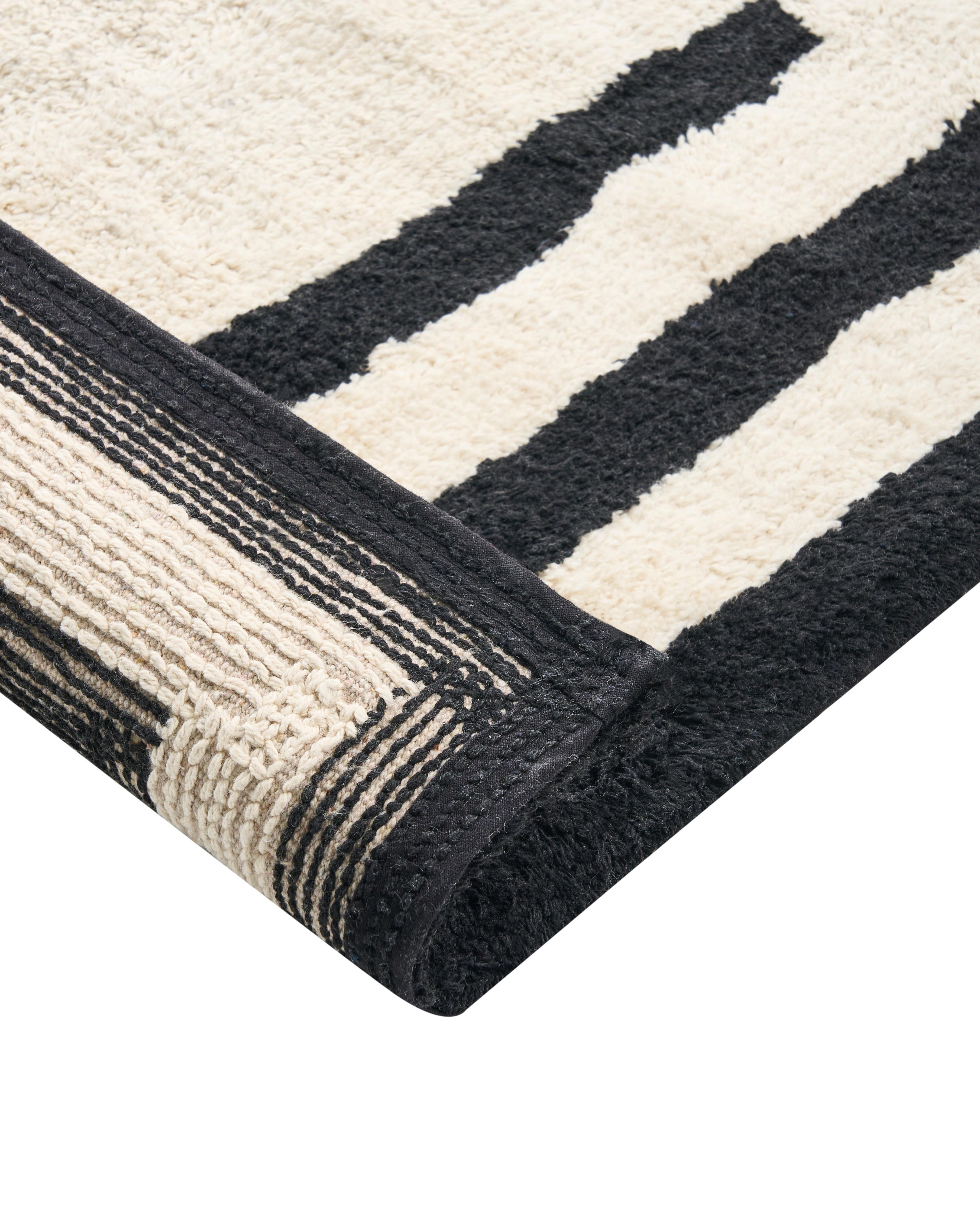 Badmat RISALU Zwart/beige 60 x 90 cm Katoen