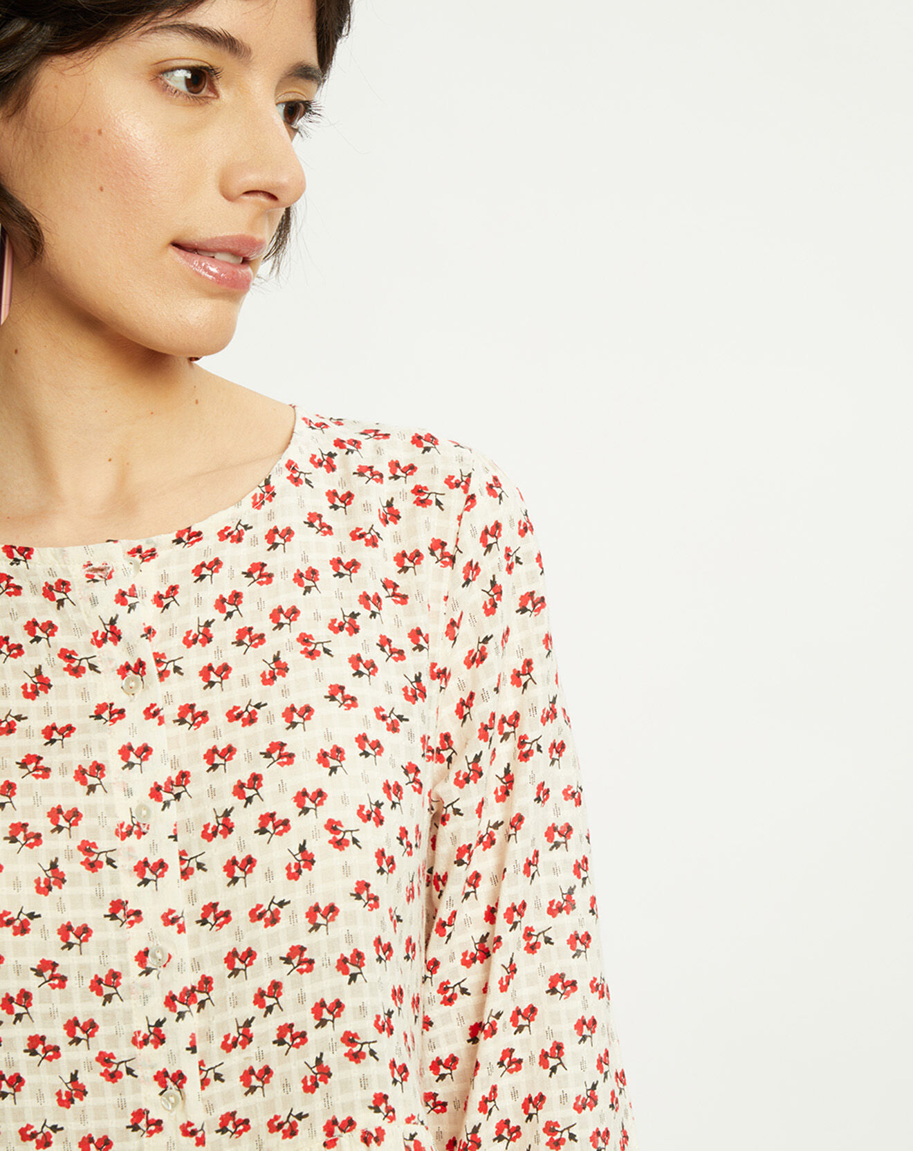 Harris Wilson Robe Laila à fleurs écru/groseille