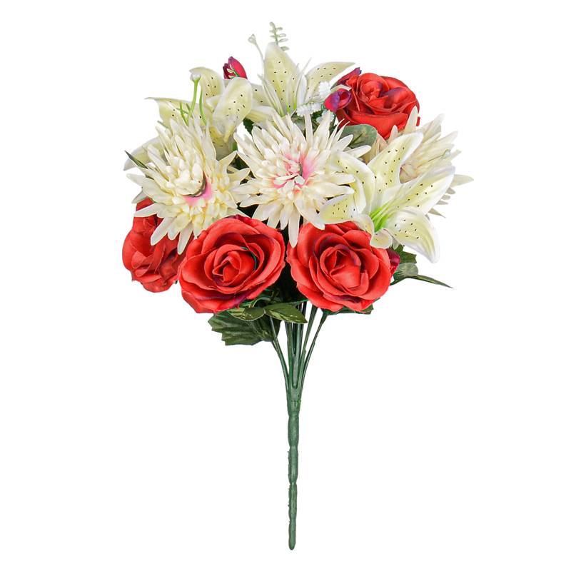 Bouquet de chrysanthèmes et lys